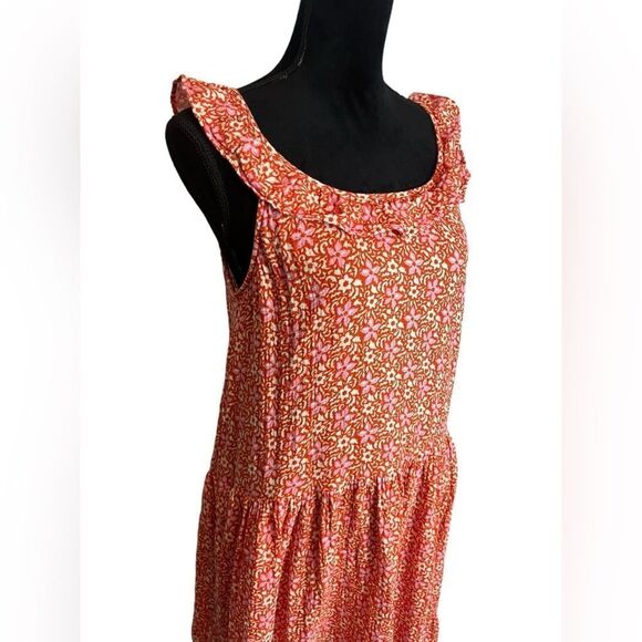 ANN TAYLOR FLORAL PINK/RED/ORANGE MAXI SPRING/SUMMER GIRLY DRESS WOMENS SIZE M - Picture 10 of 11